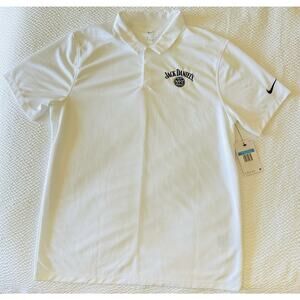 Nike Golf Men’s polo white Medium shirt Embroidered Jack Daniel's logo NEW RARE